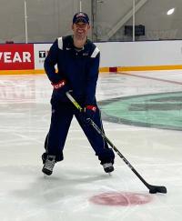 Dr. Charles Popkin, a team physician with USA Hockey, on the ice